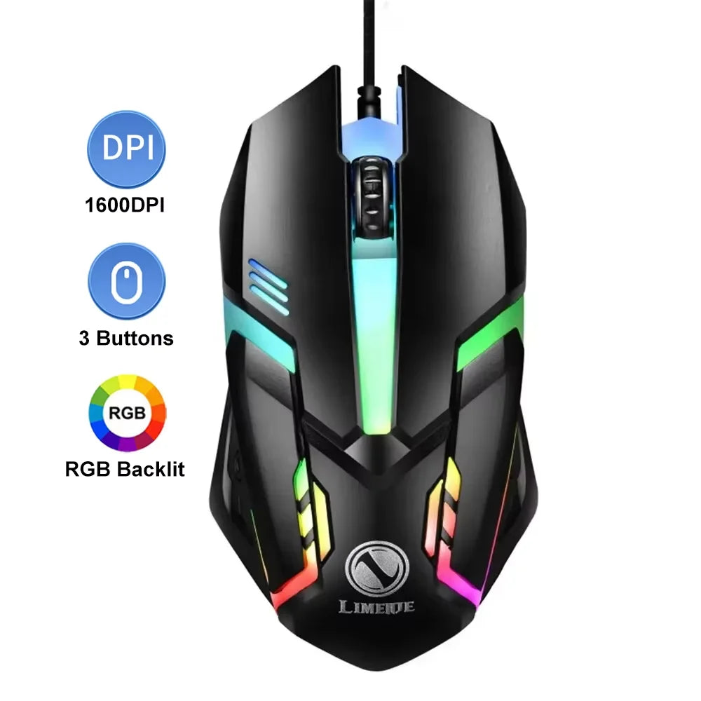Mouse gaming ergonomico con 7 pulsanti, RGB e cavo USB