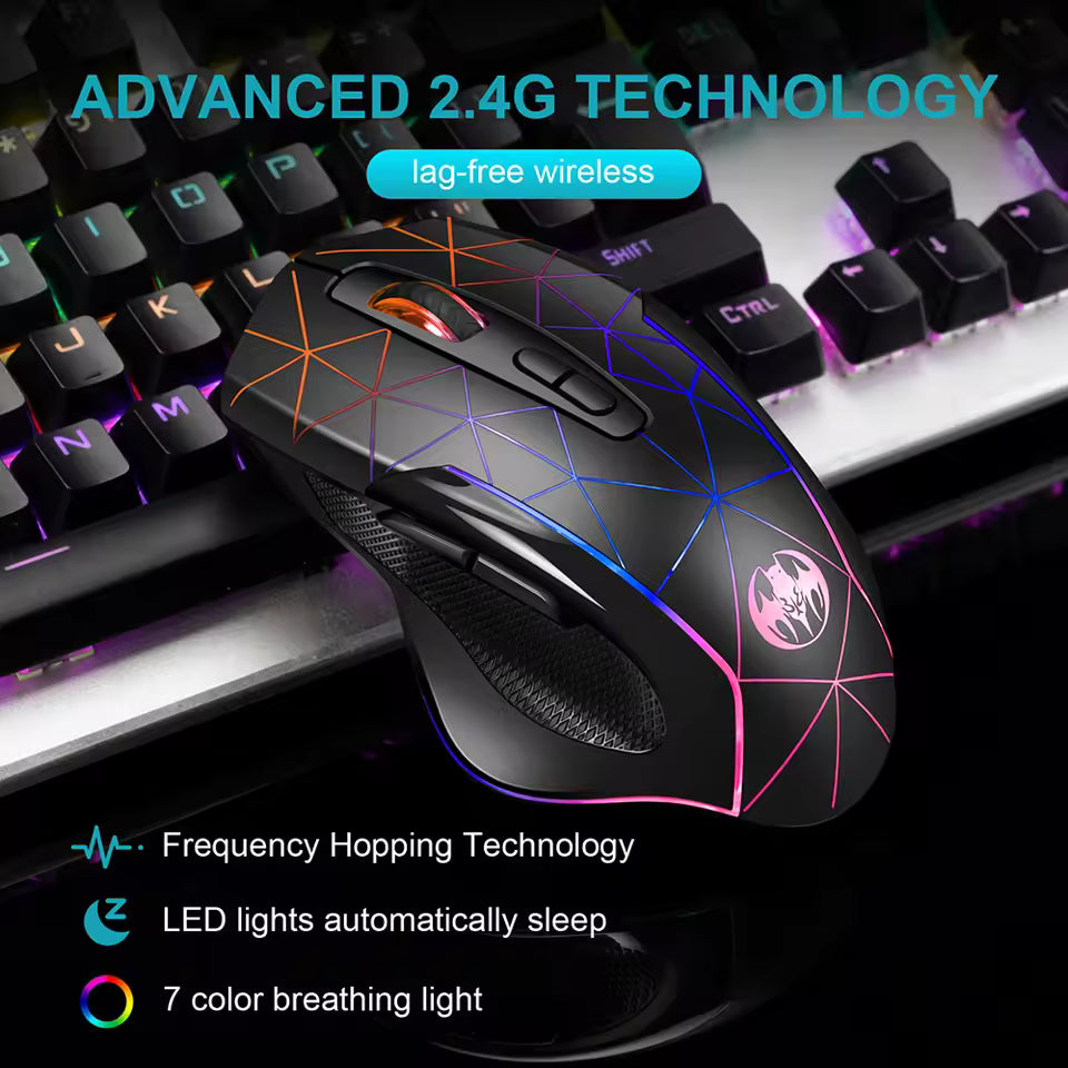 2.4G Rechargeable Wireless Mouse Gamer Gaming Mouse Computer Mouse Usb Ergonomic Mause With Backlight RGB Mice For Laptop PC - AliExpress 7