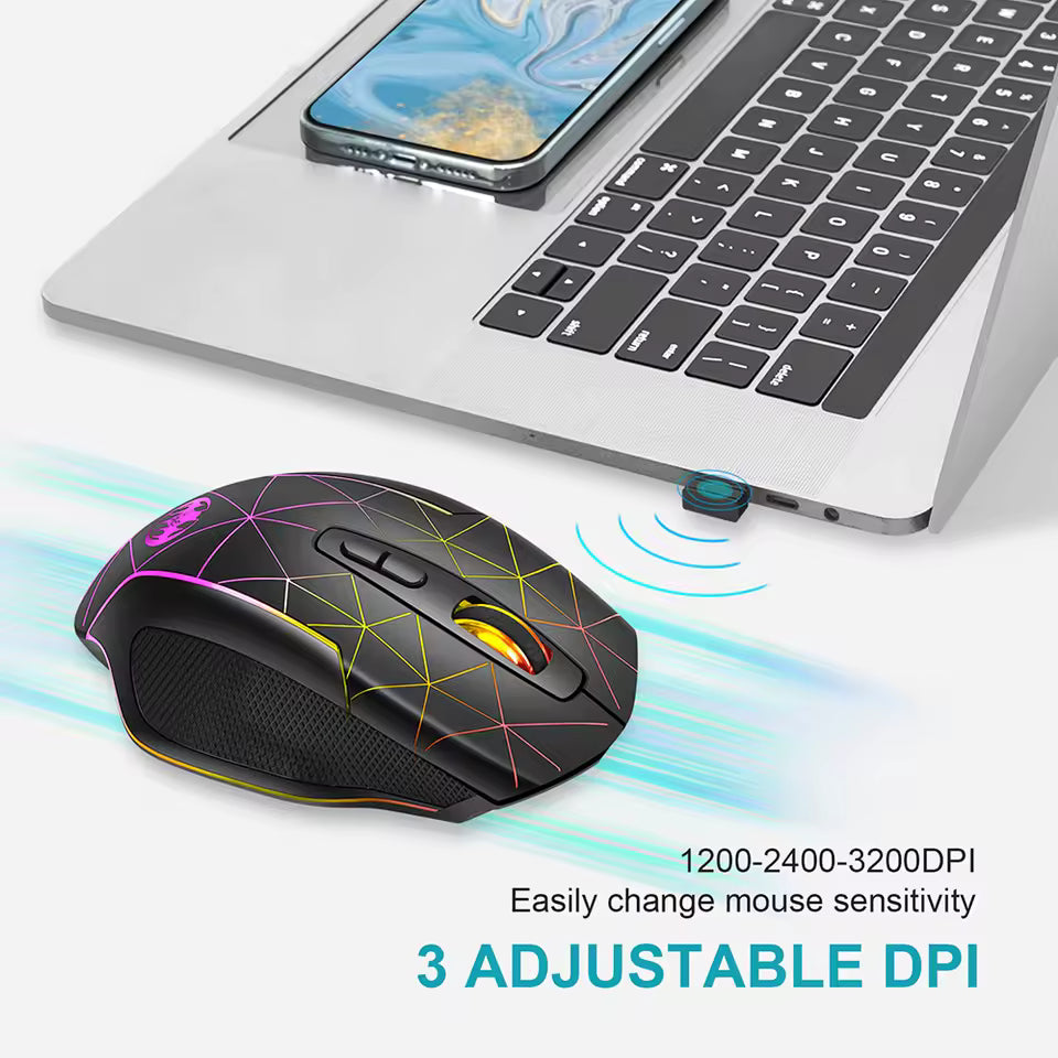 2.4G Rechargeable Wireless Mouse Gamer Gaming Mouse Computer Mouse Usb Ergonomic Mause With Backlight RGB Mice For Laptop PC - AliExpress 7