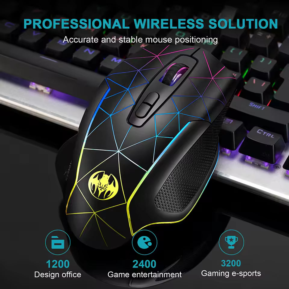 2.4G Rechargeable Wireless Mouse Gamer Gaming Mouse Computer Mouse Usb Ergonomic Mause With Backlight RGB Mice For Laptop PC - AliExpress 7
