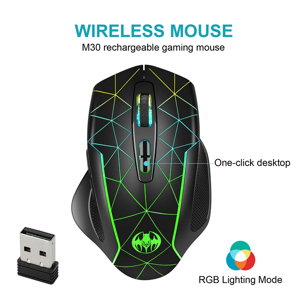 2.4G Rechargeable Wireless Mouse Gamer Gaming Mouse Computer Mouse Usb Ergonomic Mause With Backlight RGB Mice For Laptop PC - AliExpress 7