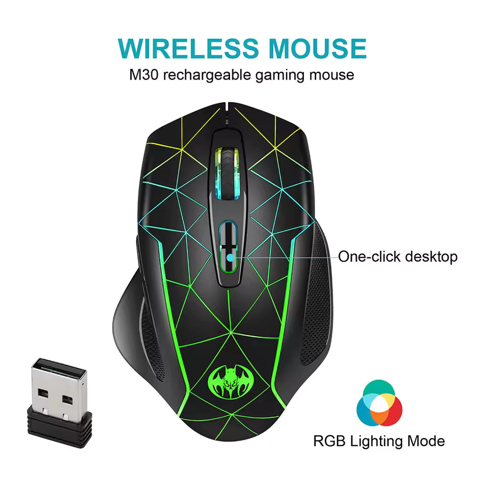 2.4G Rechargeable Wireless Mouse Gamer Gaming Mouse Computer Mouse Usb Ergonomic Mause With Backlight RGB Mice For Laptop PC - AliExpress 7