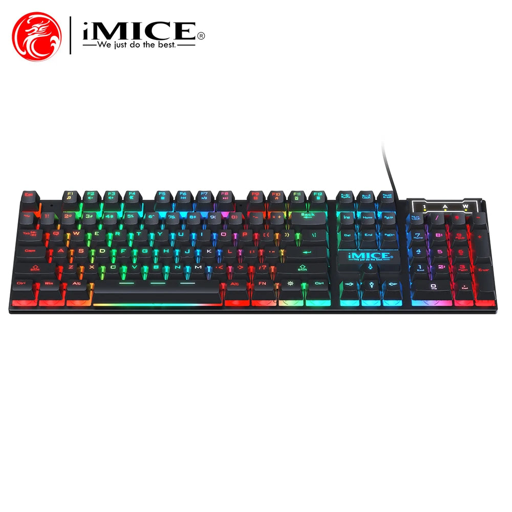 RGB Backlit Wired Ergonomic Design Keyboard Set Waterproof Luminous Gaming Keyboard And Mouse Combo PC Accessories For Gaming