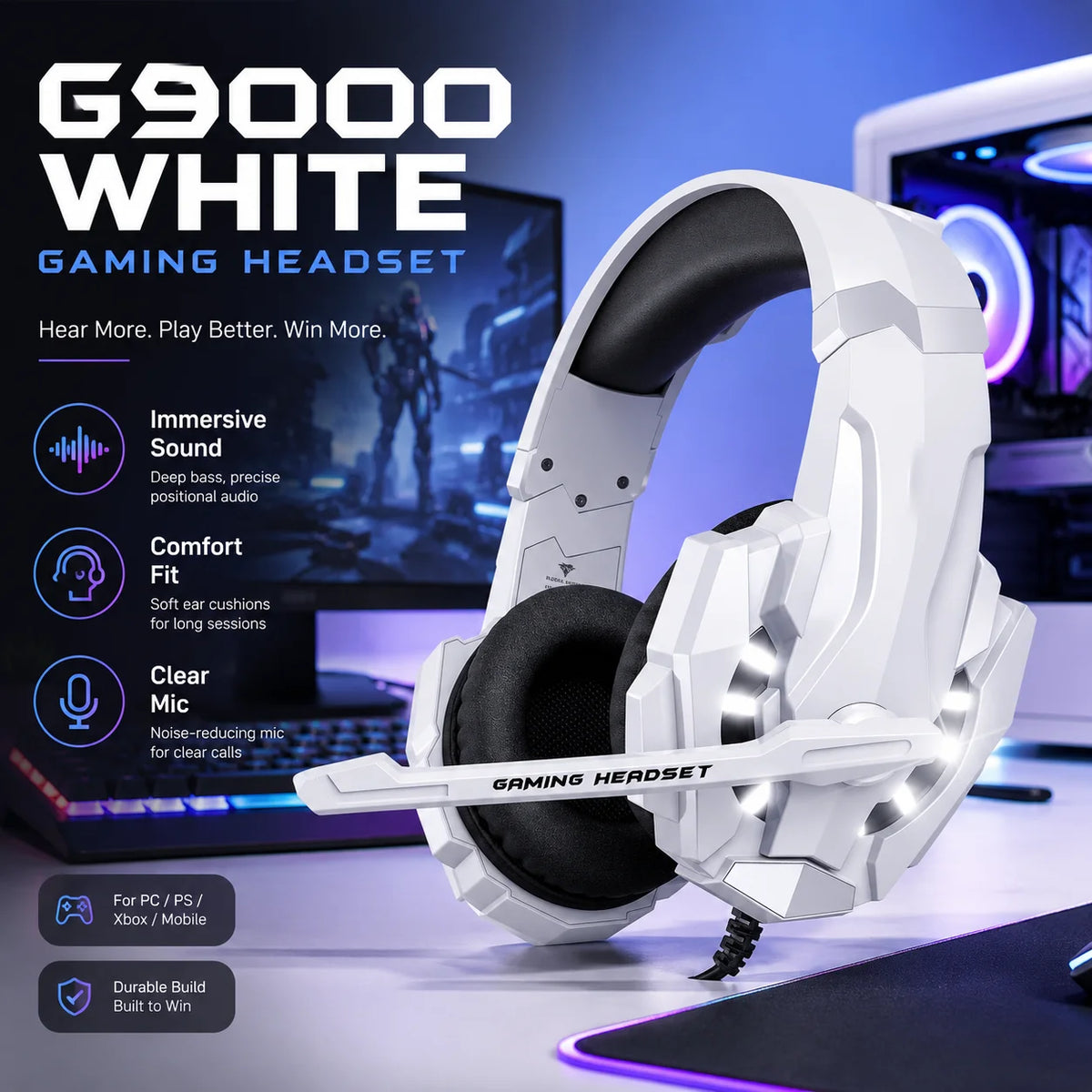 Gaming Headset G9000 con microfono, RGB e audio stereo
