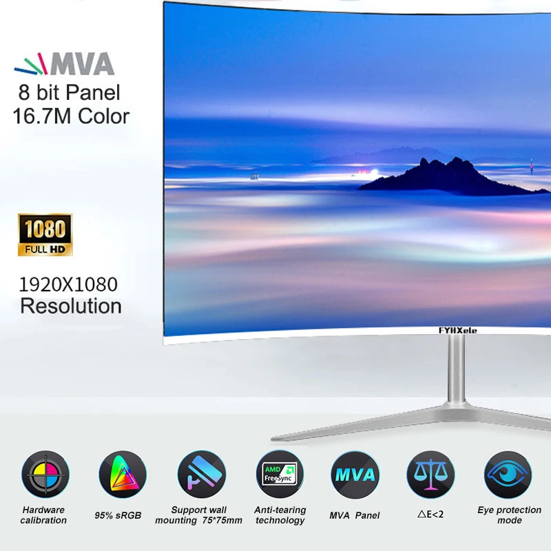 Monitor da gioco curvo, 24 pollici