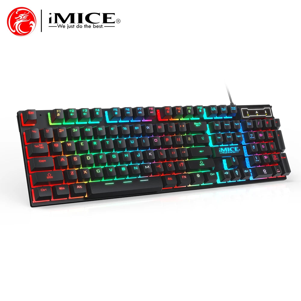 RGB Backlit Wired Ergonomic Design Keyboard Set Waterproof Luminous Gaming Keyboard And Mouse Combo PC Accessories For Gaming