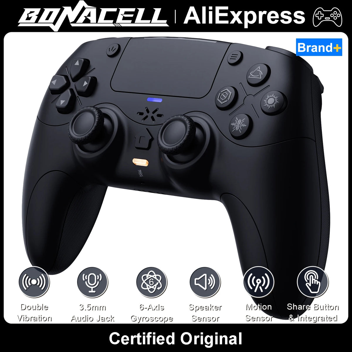For Playstation 5 PS5/PC/Steam Controller BT Wireless Haptic Feedback Dual Shock Hall Effect Gamepads External Mic Game Joystick