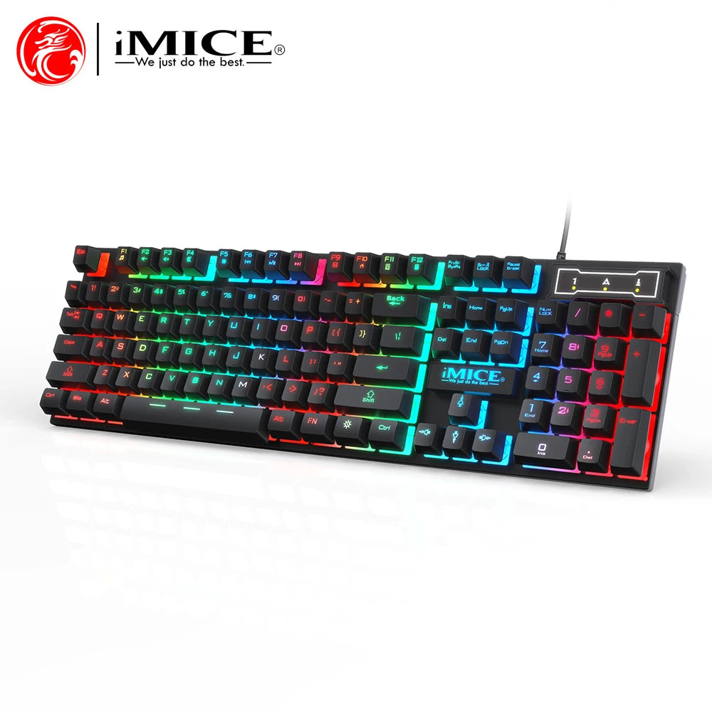 RGB Backlit Wired Ergonomic Design Keyboard Set Waterproof Luminous Gaming Keyboard And Mouse Combo PC Accessories For Gaming