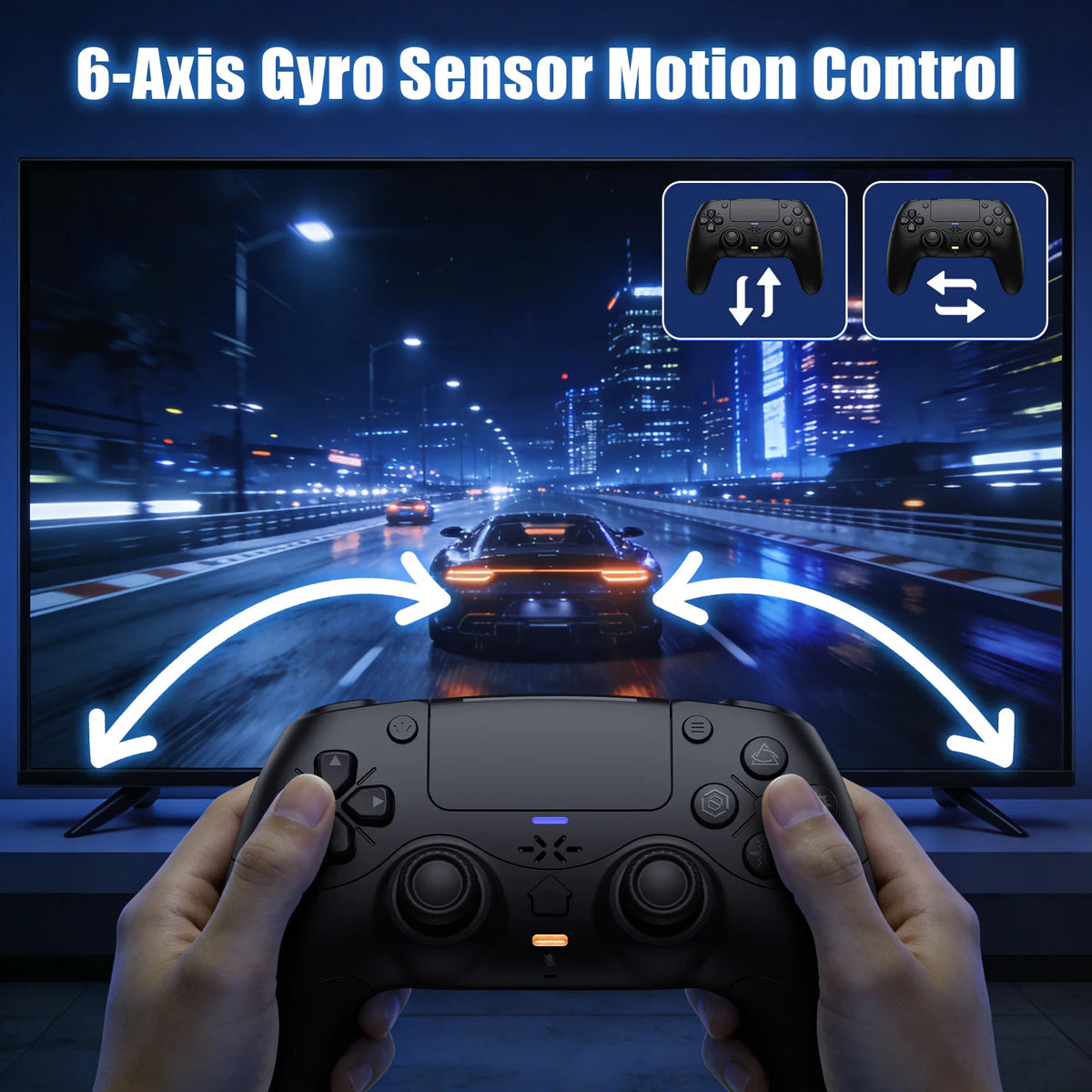 For Playstation 5 PS5/PC/Steam Controller BT Wireless Haptic Feedback Dual Shock Hall Effect Gamepads External Mic Game Joystick