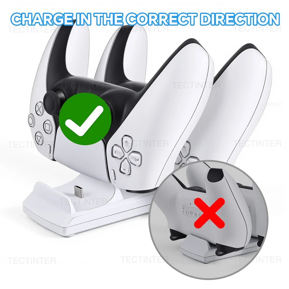 Fast Charger Stand for PS5 Wireless Controller with Dual Type-C Charging Dock Station For Playstation 5 Gamepad Game Accessories