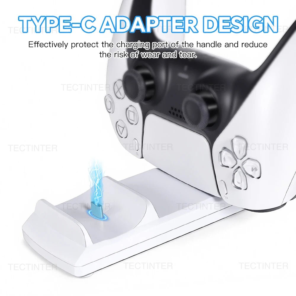 Fast Charger Stand for PS5 Wireless Controller with Dual Type-C Charging Dock Station For Playstation 5 Gamepad Game Accessories