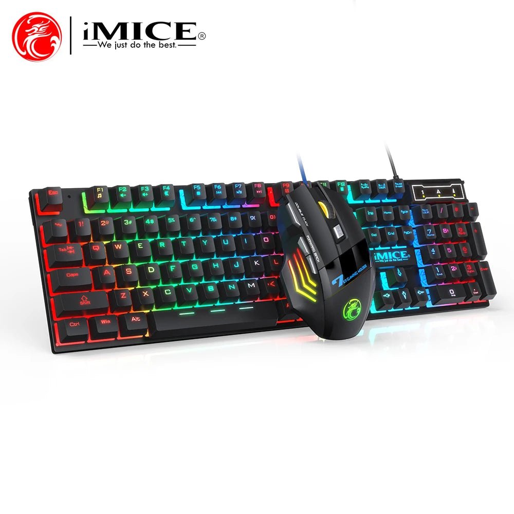RGB Backlit Wired Ergonomic Design Keyboard Set Waterproof Luminous Gaming Keyboard And Mouse Combo PC Accessories For Gaming